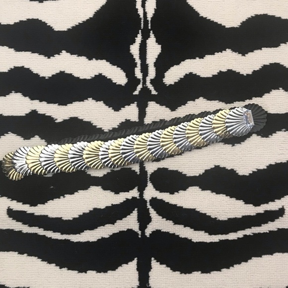 Vintage Mixed Metal Fisherman Sea Shell Nautical Elasticized Belt - Picture 2 of 8